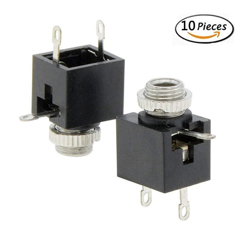 YXQ 3 Pins Female 3.5mm Mono TS Jacks Plug Socket Connectors Switch PCB Panel Chassis Mount,10-Piece - Image 5